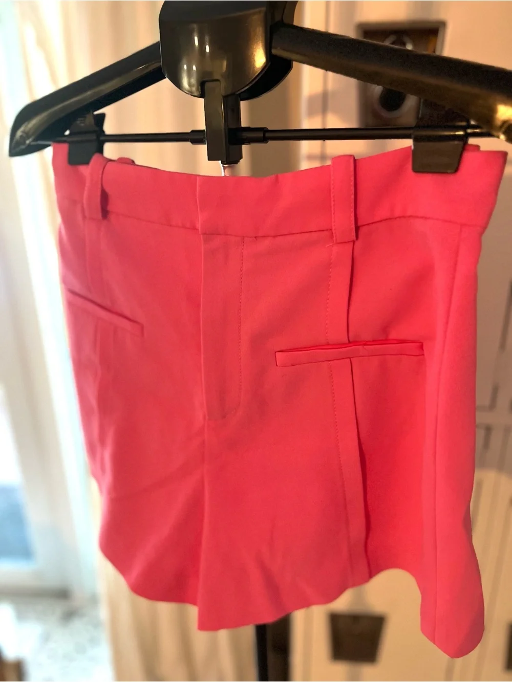 Zara Women's Pink High-Waist Tailored Shorts